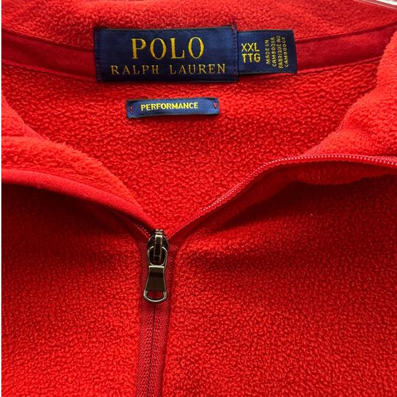 Polo Ralph Lauren Performance 1/4 Zip Pullover Fleece Red Men’s  XXL 2XL - Picture 4 of 5